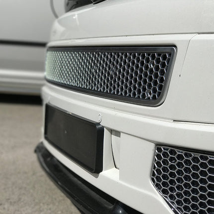 For VW T5.1 Front Mesh Honeycomb Bumper (Matte Chrome) Painted and Ready to Fit