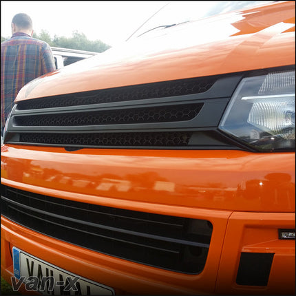 For VW T5.1 Transporter Matte Black Badgeless Grille *Clearance* [B Grade] | Van-X