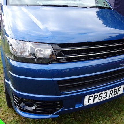 For VW Volkswagen T5.1 Front Badgeless Grille – Gloss Piano Black Finish | Van-X
