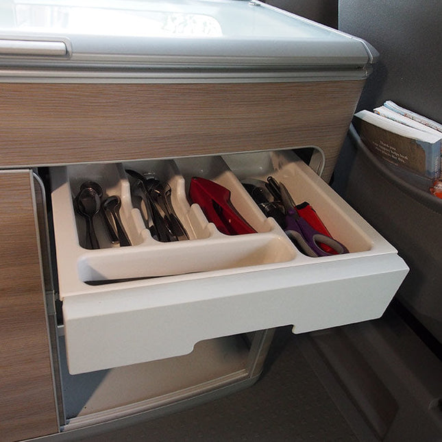 For VW Crafter / MAN TGE Camper Cutlery Tray – Van-X Campervan Kitchen Organiser