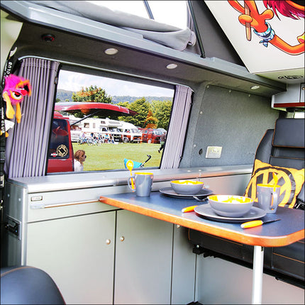 For VW T6 Transporter Van Conversion Premium Curtains - Black/Grey - CREATE YOUR OWN BUNDLE! Van-X