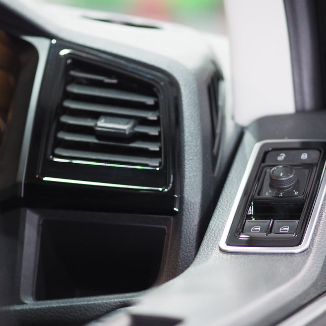 For VW T6 Transporter Dashboard Air Vent Trims (Set of 2) - Gloss Black | Van-X