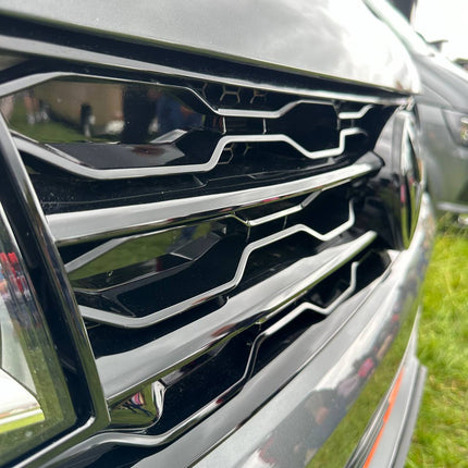 For VW T6 Front R-Line Badgeless Grille - Gloss Black