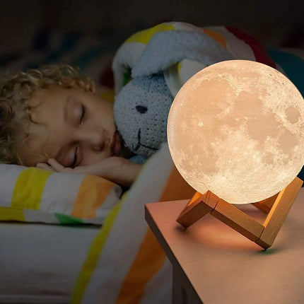 Moon Beam 3D LED Light 15cm - Home Decor LED Lamp - Moon Model Light Up Wireless