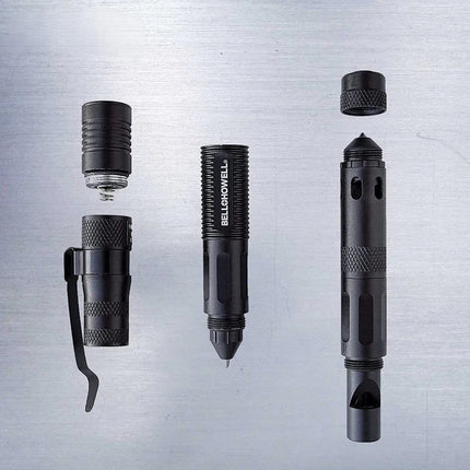 Tactical Pen Multi-Function 9-in-1 Including Aluminium Wallet Card Tool 2 Pack