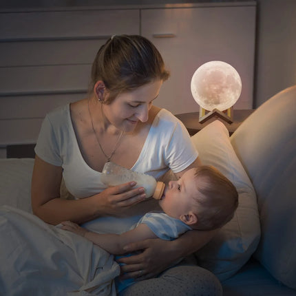 Moon Beam 3D LED Light 15cm - Home Decor LED Lamp - Moon Model Light Up Wireless