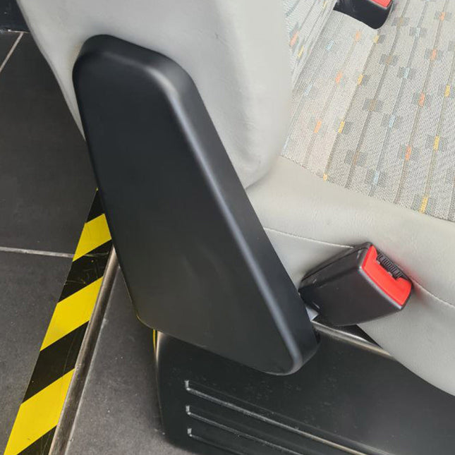For VW T6 Twin Seat Hinge Covers – Matte Black Finish for Transporter Interior Styling Upgrade