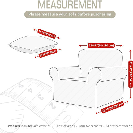 Sofa Cover 1 Seater Stretch Slipcover 80-120cm Elastic Protector TAOCOCO