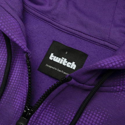 Twitch Zip Up Hoodie Purple, Full-Zip Hooded Sweatshirt, Top Hoodie - XL