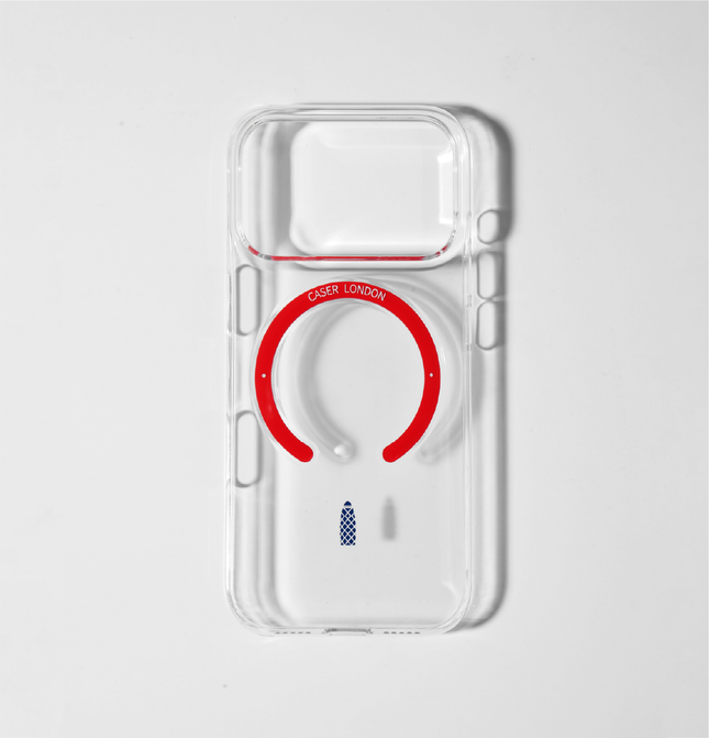 Slim Clear iPhone 17 Case with Red MagSafe Ring - Gherkin Icon | The Iconic Slim