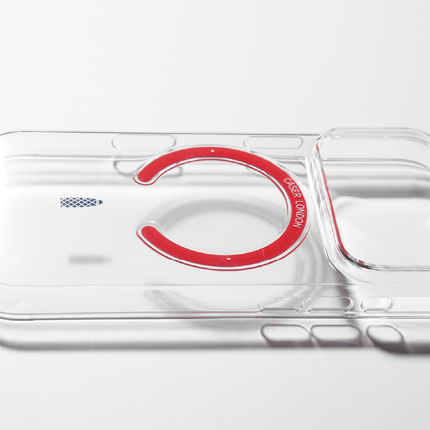 Slim Clear iPhone 17 Pro Case with Red MagSafe Ring - Gherkin Icon | The Iconic Slim