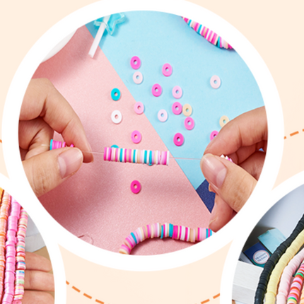 Vinyl Beads DIY Jewelry Crafts 6x1mm 400 beads Heishi Polymer Clay African Disc