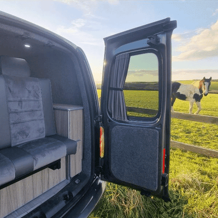 For VW Caddy Van Conversion Premium Window Curtains - Black/Grey - CREATE YOUR OWN BUNDLE! Van-X