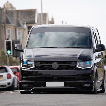 For VW T6 Front R-Line Badgeless Grille - Gloss Black